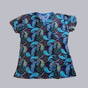 Bannock Court Paisley Scrub Top